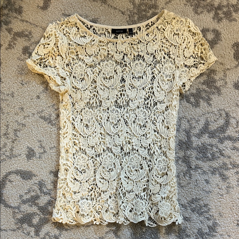Cream Lace Top